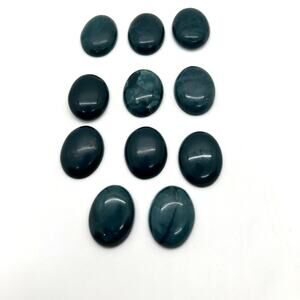 Dyed Green‎ Agate Cabochons For Jewelry Making Lot of 11